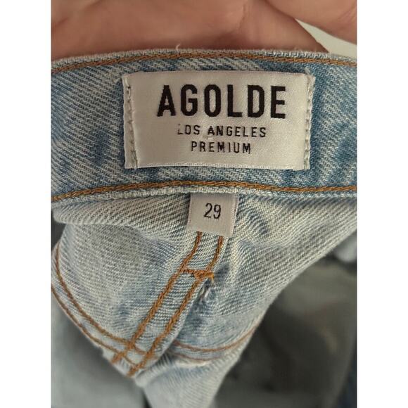 AGOLDE Women's Light Wash Distressed Denim Cutoff Shorts Size 29 - Picture 5 of 6